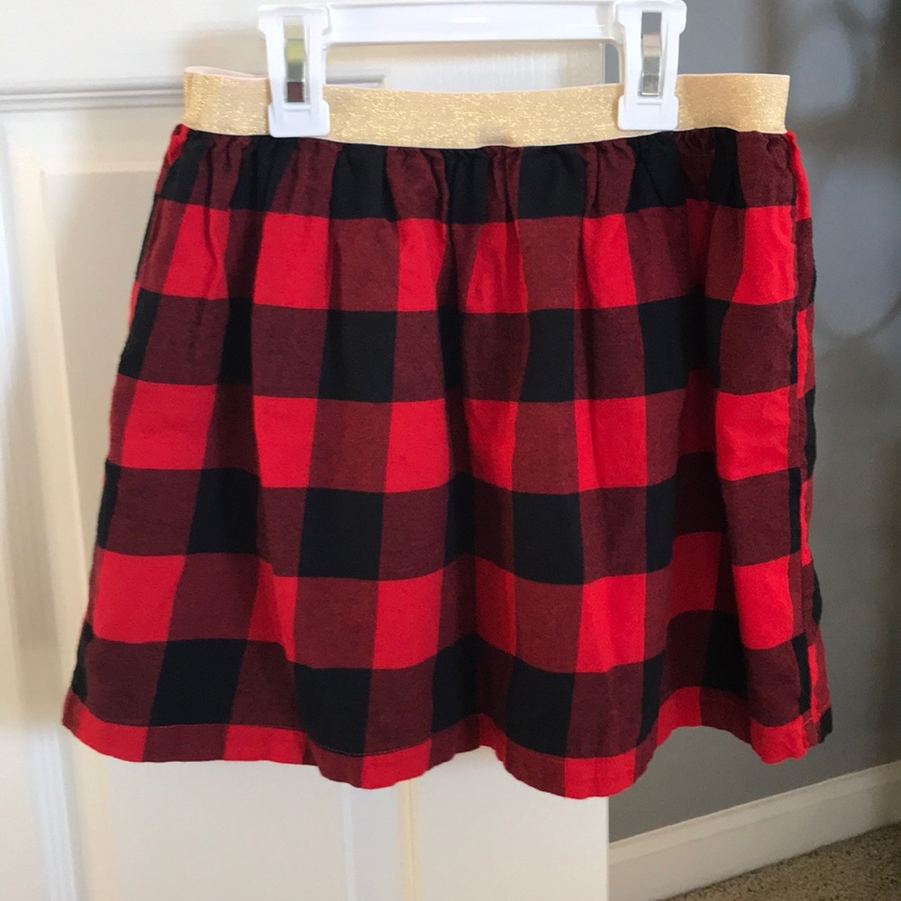 Carters red & black skirt with gold waist trim